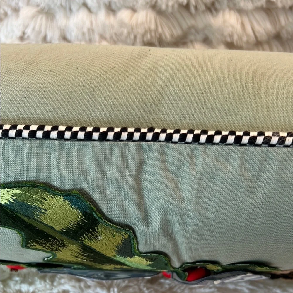 MacKenzie-Childs Farmhouse Holly Holiday Lumbar Pillow - 16”W x 26”L x 5”H